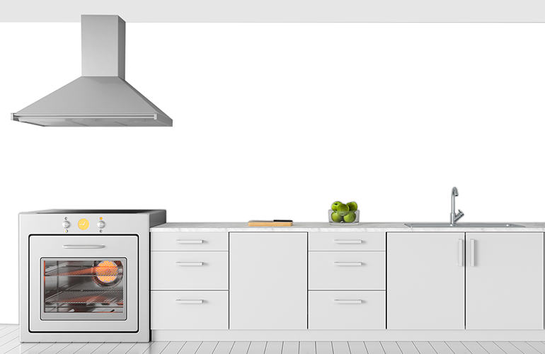 Kitchen Stove and Shelves